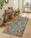 Brighton Terrace Collection Area Rug - Hove (Green) Runner Green  lifestyle 53