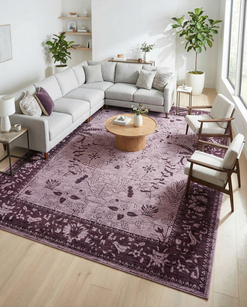 Horizon Collection Area Rug -  Apex (Purple) Rectangle Purple  lifestyle 31