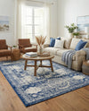 Dover Terrace Collection Area Rug -  Lagoon (Ivory and Blue) Rectangle Ivory and Blue  lifestyle 11