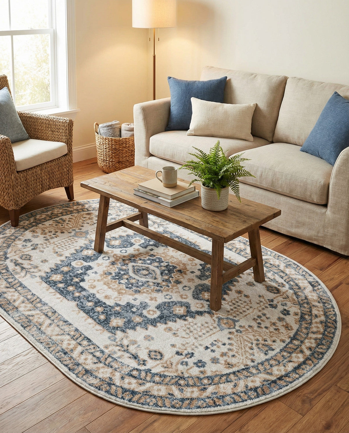Cambridge Classics Collection Area Rug -  Pembroke (Cream) Oval Cream  lifestyle 36