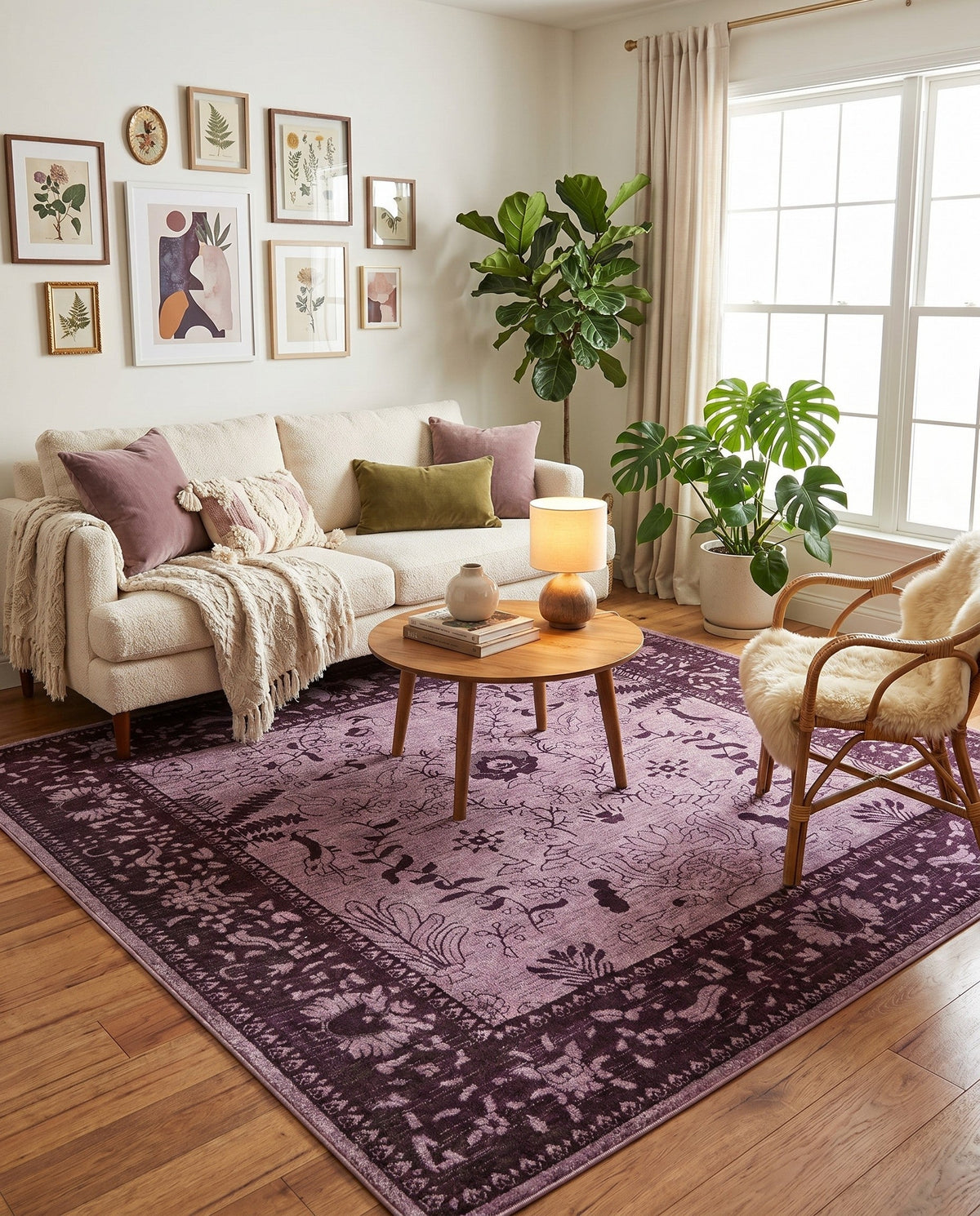 Horizon Collection Area Rug -  Apex (Purple) Square Purple  lifestyle 54