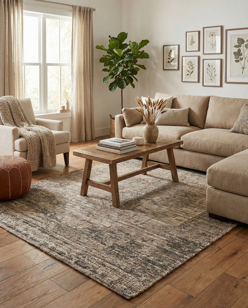 Savannah Threads Collection Area Rug - Sahara Rectangle Natural  lifestyle 50