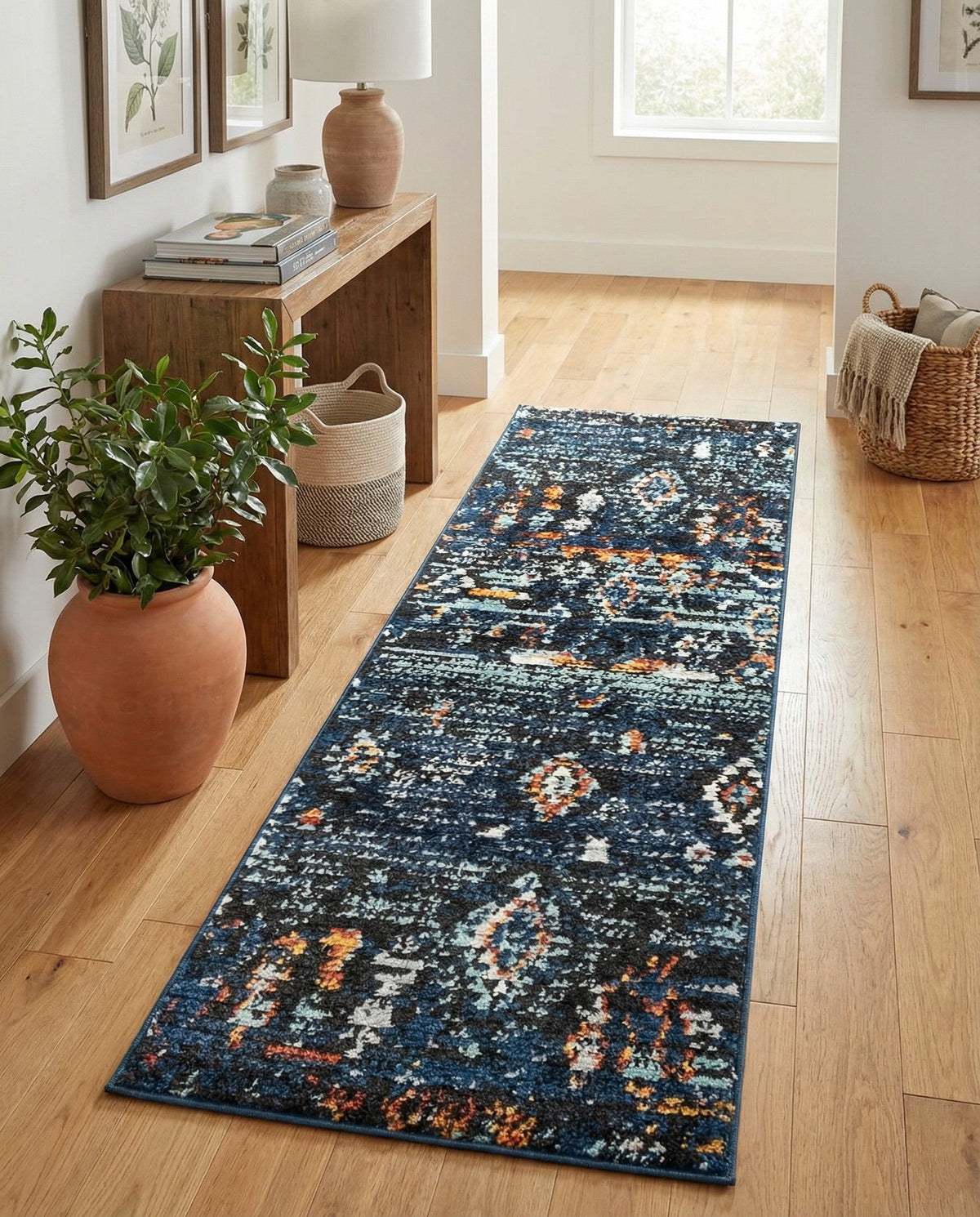 Tangier Treasures Collection Area Rug - Casablanca Runner Navy Blue  lifestyle 89