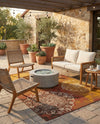 Urban Terrace Collection Area Rug -  Veranda Rectangle Rust Red  lifestyle 17