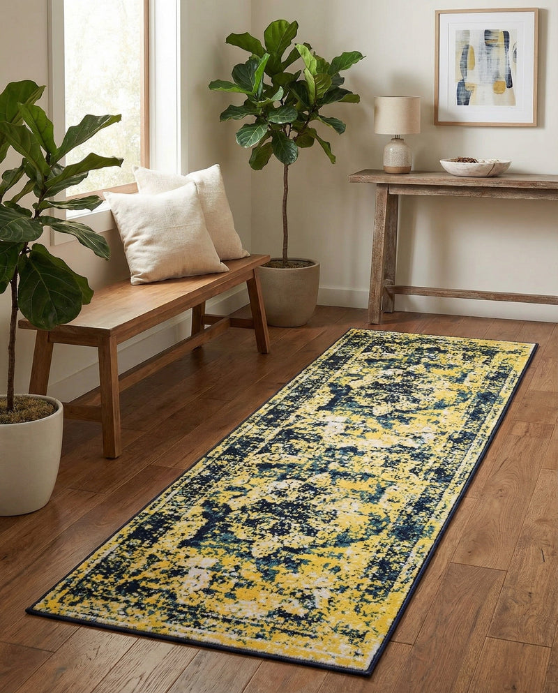 Riviera Elegance Collection Area Rug -  Menton (Navy Blue) Runner Navy Blue  lifestyle 61