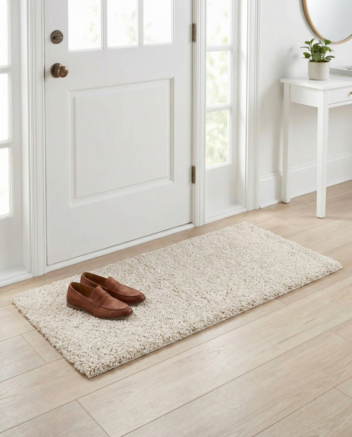 Cozy Comfort Shag Collection Area Rug - Haven (Oatmeal Beige) Runner Oatmeal Beige  lifestyle 96