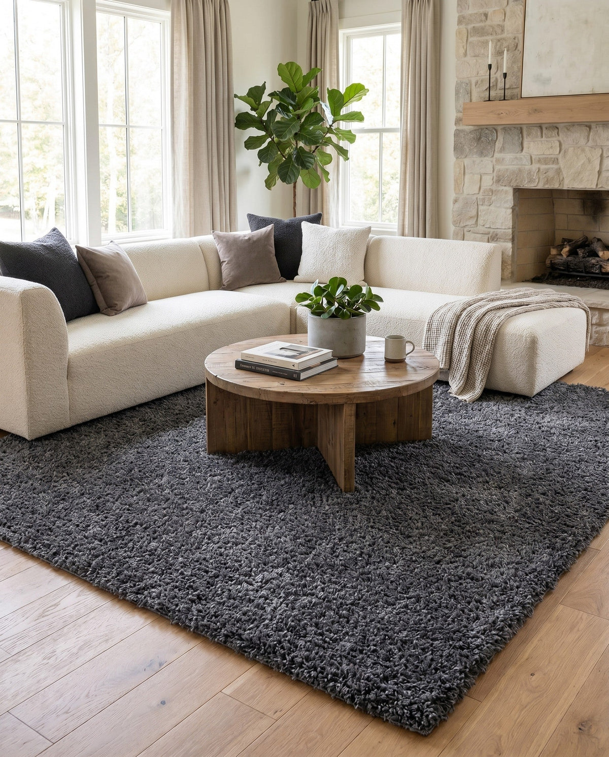 Alpine Plush Collection Area Rug -  Cortina (Peppercorn) Square Peppercorn  lifestyle 88