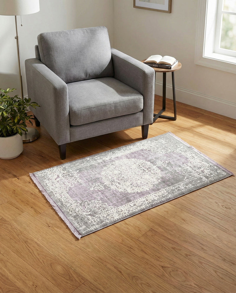 Rustic Charm Revival Collection Area Rug -  Meadowland Rectangle Purple  lifestyle 60
