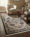 Persian Elegance Collection Area Rug -  Shiraz Rectangle Navy Blue  lifestyle 41