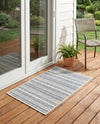 Seaside Stripes Collection Area Rug -  Boardwalk (Light Blue) Rectangle Light Blue  lifestyle 36