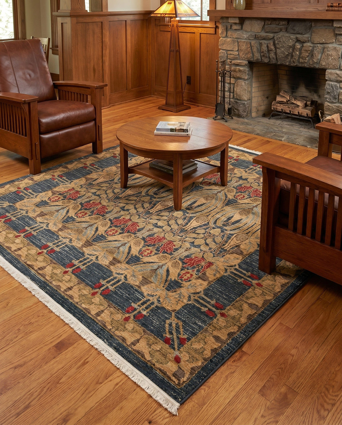 Chelsea Elegance Collection Area Rug -  Brompton (Navy Blue) Square Navy Blue  lifestyle 141