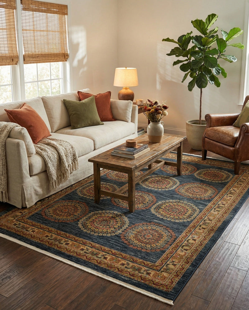 Zagros Oasis Collection Area Rug -  Gilan-e Gharb Rectangle Blue  lifestyle 18