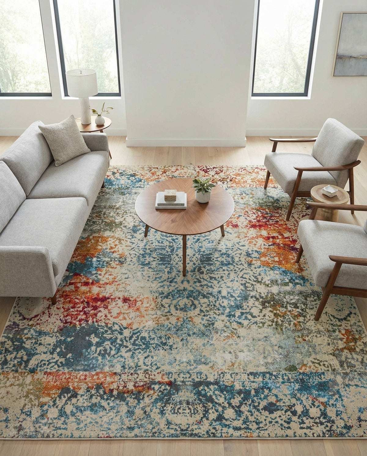 Caribbean Breeze Collection Area Rug -  Isla Square Cream  lifestyle 132