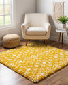 Berber Lattice Shag Collection Area Rug - Atlas (Yellow) Square Yellow  lifestyle 36