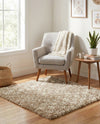 Berber Lattice Shag Collection Area Rug - Atlas (Light Brown) Square Light Brown  lifestyle 34