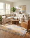 Baroque Era Collection Area Rug - Versailles (Tuscan Yellow) Rectangle Tuscan Yellow  lifestyle 7