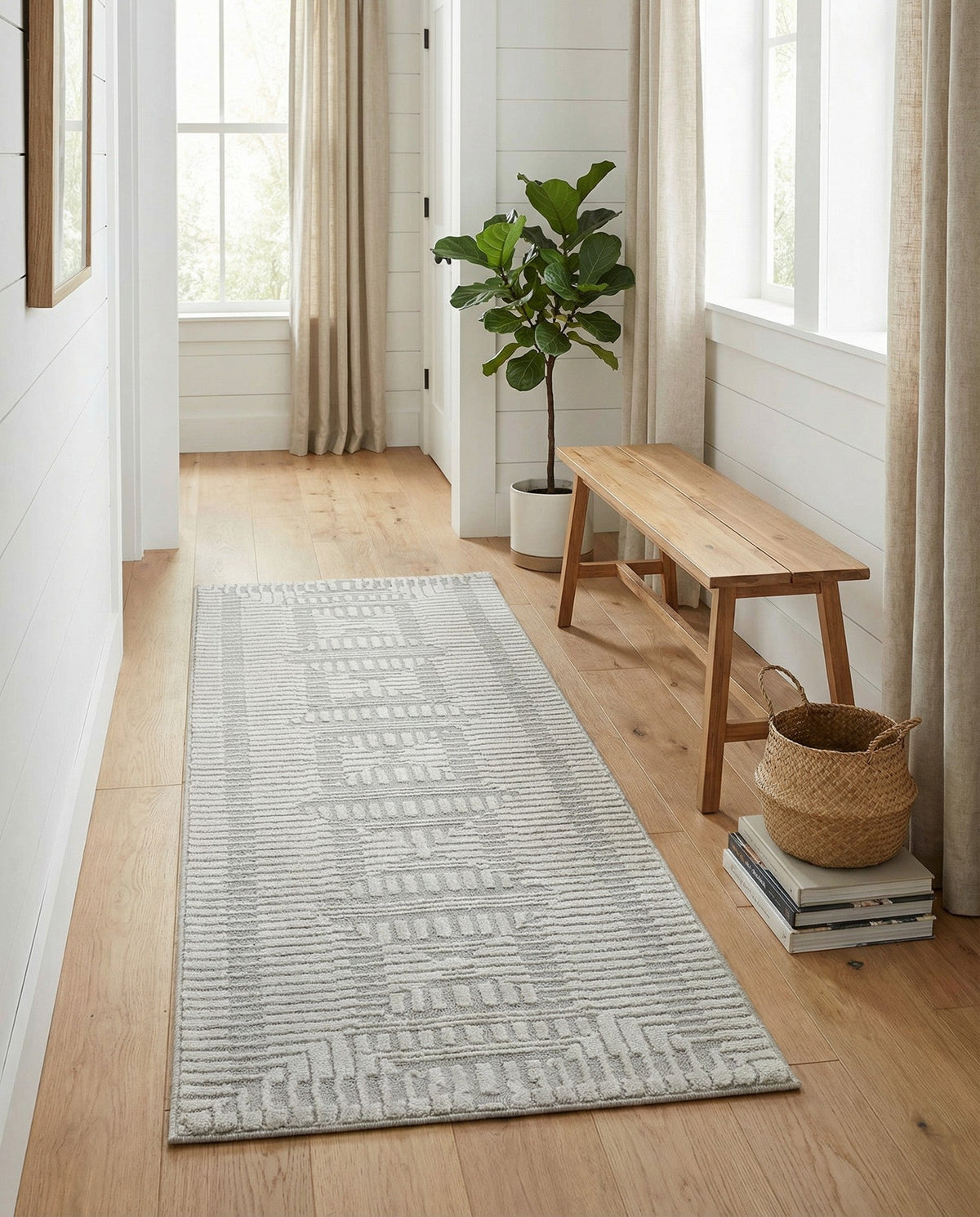 Haven Tapestry Collection Area Rug -  TranquilGlade Runner Twilight Stone Gray  lifestyle 41