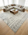 Brighton Stripes Collection Area Rug - Sussex (Ivory and Gray) Square Ivory and Gray  lifestyle 15