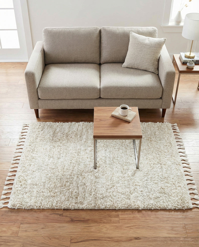 Cozy Cove Shag Collection Area Rug -  Harbor Rectangle Ivory  lifestyle 25