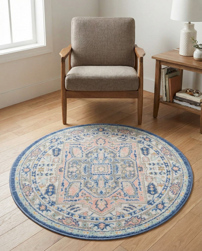 Savannah Series Collection Area Rug - Charleston (Multi) Round Multi  lifestyle 41
