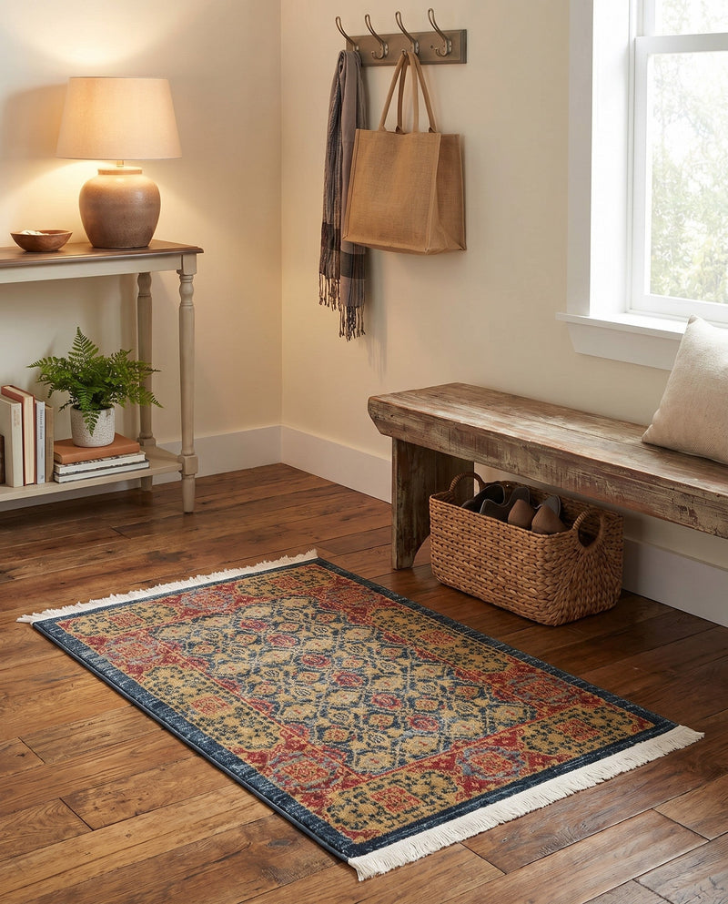 Ottoman Elegance Collection Area Rug -  Pamukkale Rectangle Navy Blue  lifestyle 10