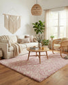 Berber Lattice Shag Collection Area Rug - Atlas (Light Pink) Square Light Pink  lifestyle 36