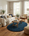 Plush Oasis Collection Area Rug - Serenity (Sapphire Blue) Oval Sapphire Blue  lifestyle 58