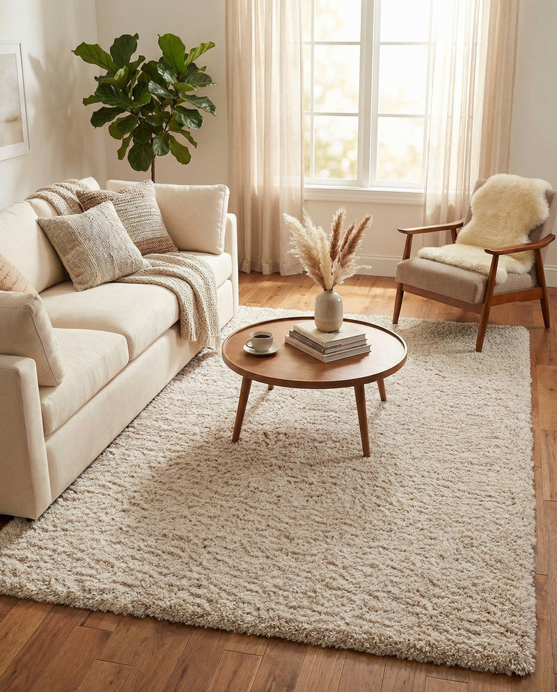 Eternal Plush Oasis Collection Area Rug -  Tranquility (Linen) Rectangle Linen  lifestyle 12