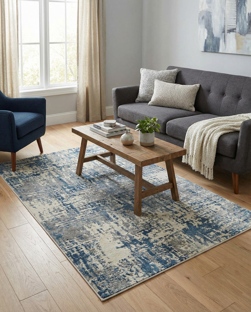 Bloomsbury Elegance Collection Area Rug -  Belgravia Rectangle Blue  lifestyle 74