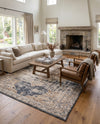Coastal Manor Collection Area Rug -  Pelican Rectangle Dark Blue  lifestyle 37