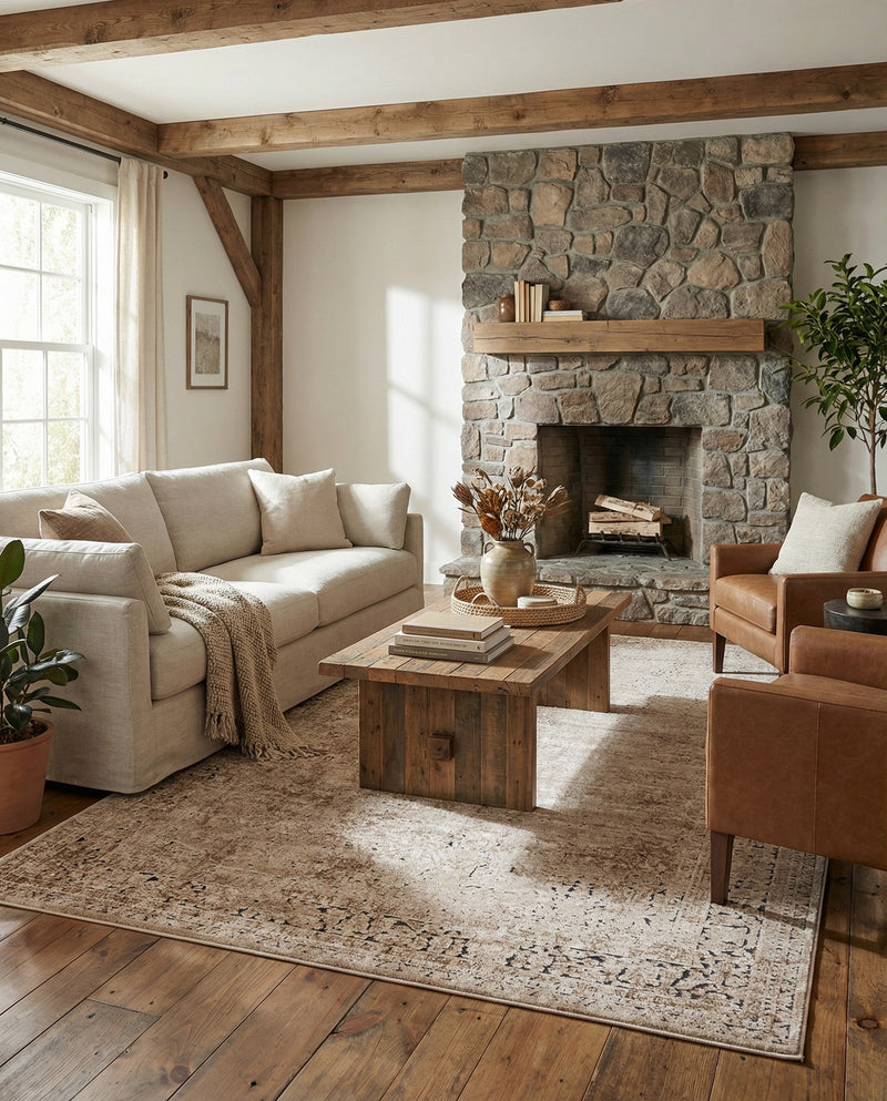 Coastal Manor Collection Area Rug -  Marina Rectangle Beige  lifestyle 19
