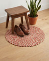 Highland Woven Jute Collection Area Rug - Glenmore (Rust Red) Round Rust Red  lifestyle 48