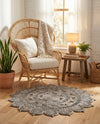 Woven Seaside Jute Collection Area Rug - Coastalhaven (Gray) Round Gray  lifestyle 19