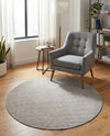 Soho Elegance Collection Area Rug - Chelsea (Gray) Round Gray  lifestyle 48