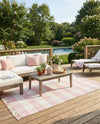 Sustainable Grid Indoor-Outdoor Oasis Collection Area Rug - Savannah Rectangle Pink  lifestyle 54