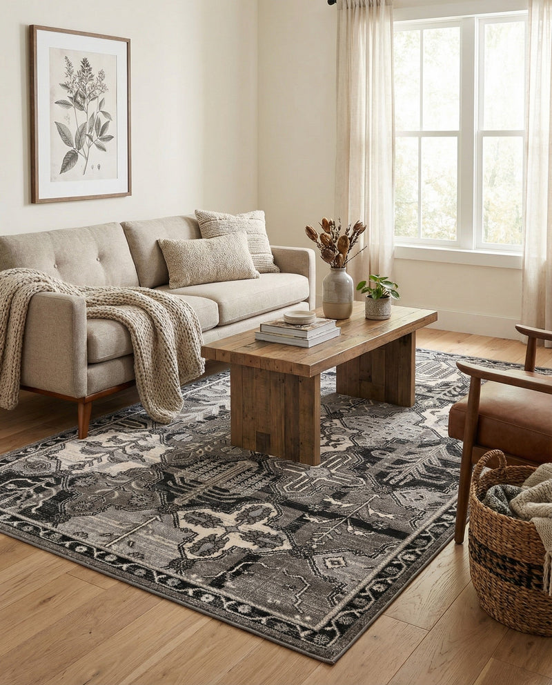Horizon Collection Area Rug - Dawn Rectangle Gray  lifestyle 27