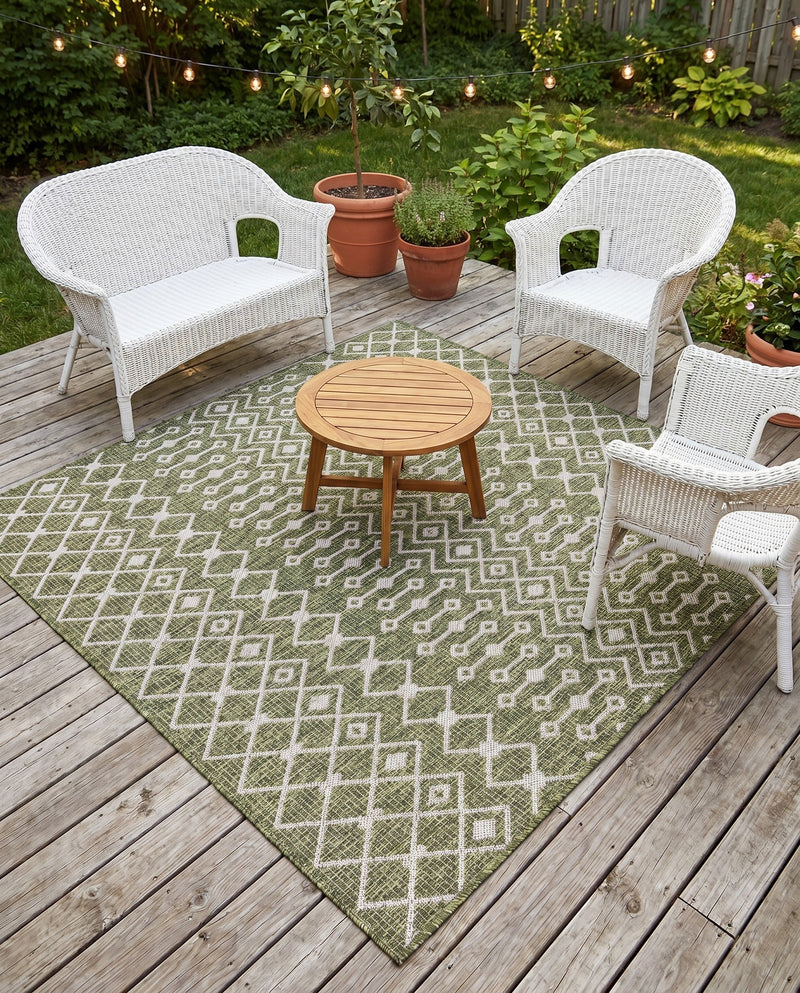 Savannah Pergola Collection Area Rug -  Pergola (Green) Square Green  lifestyle 88