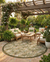 Seaside Blooms Collection Area Rug -  Verdant Round Green  lifestyle 43
