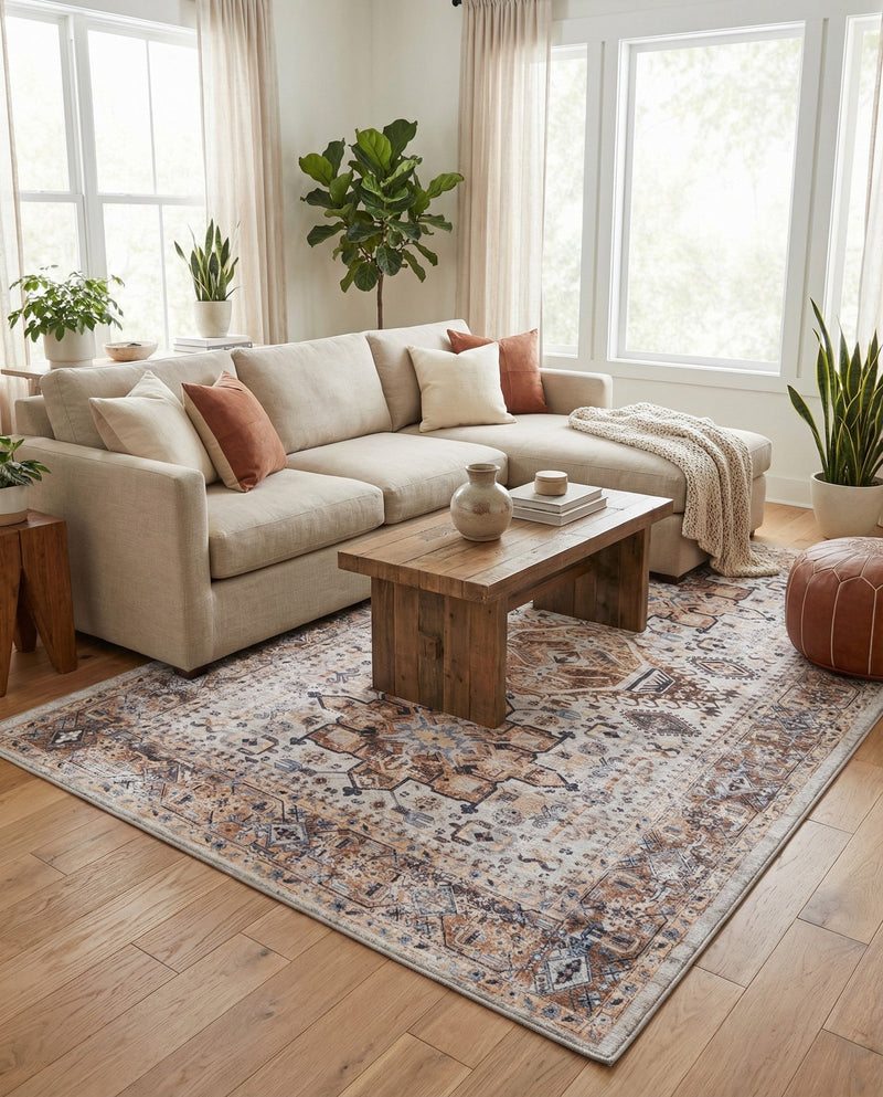 Laguna Sands Collection Area Rug -  Venice Rectangle Ivory Almond  lifestyle 20