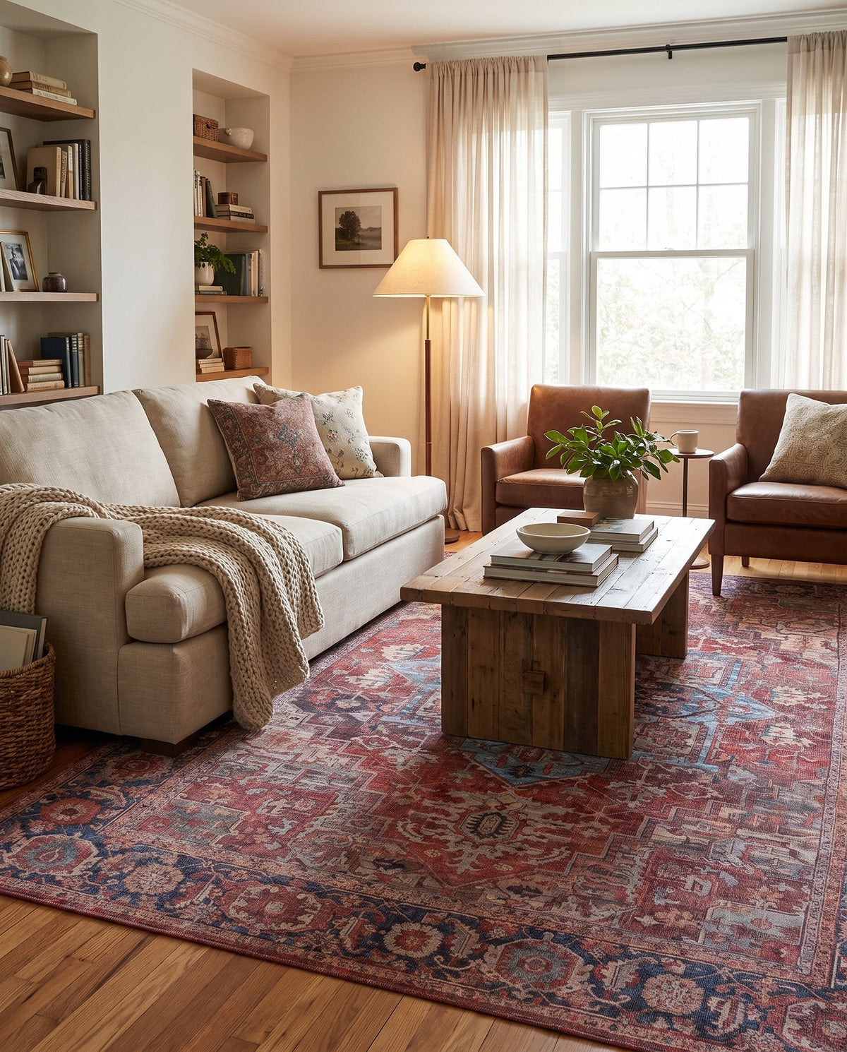 Zahara Oasis Collection Area Rug -  Essaouira Rectangle Rust Red  lifestyle 23