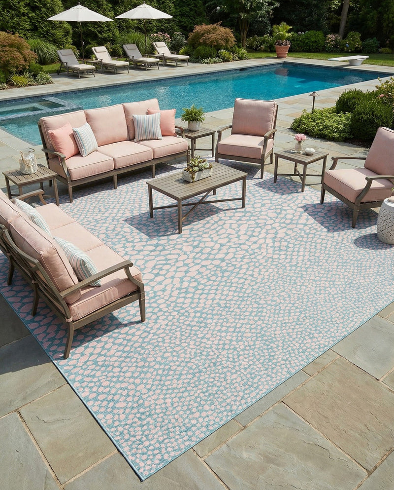 Urban Oasis Rugs Collection Area Rug -  Terrace (Pink and Aqua) Square Pink and Aqua  lifestyle 57