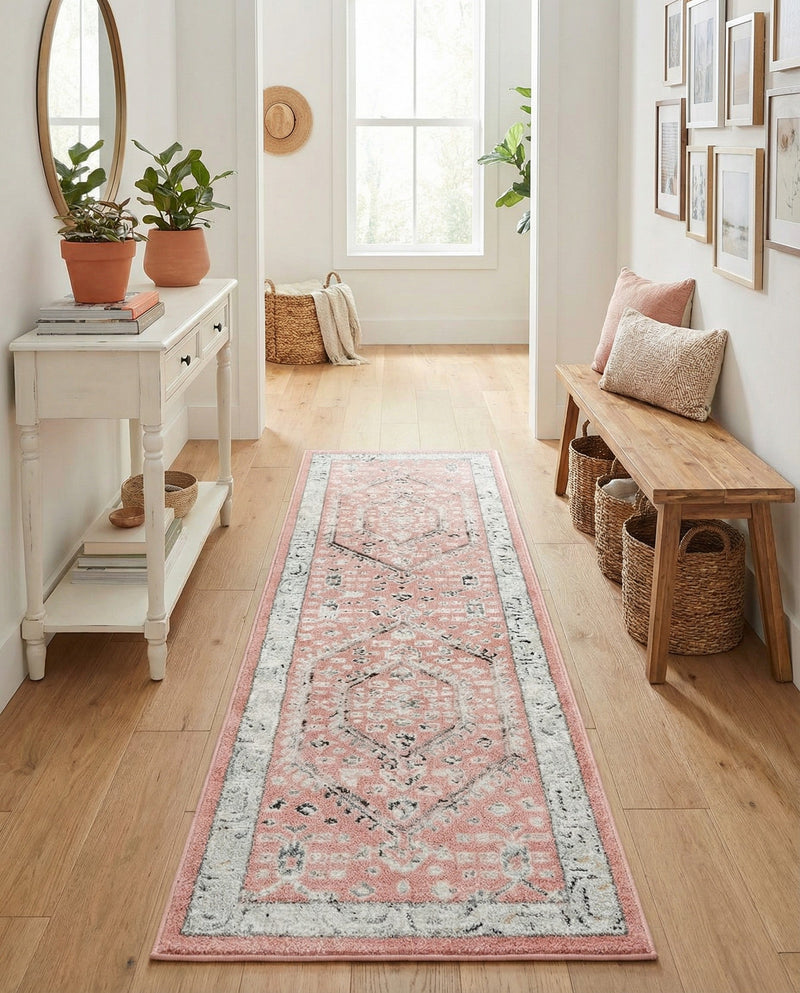 Adriana Terrace Collection Area Rug - Capri (Rose) Runner Rose  lifestyle 61