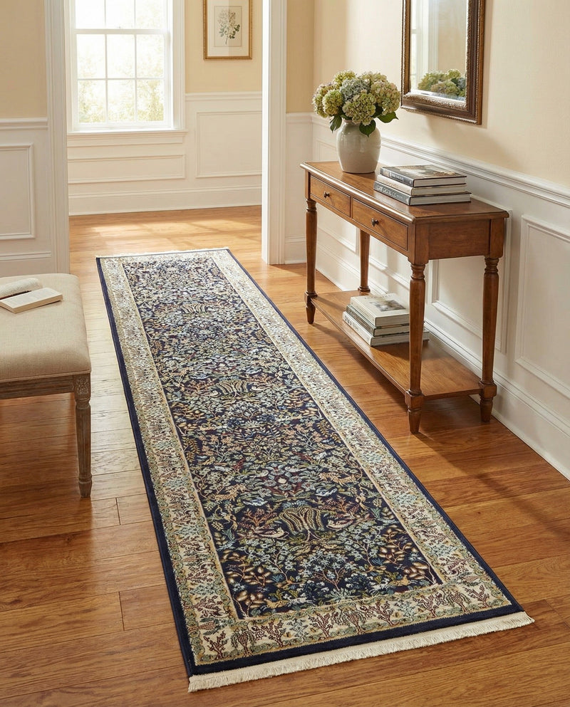 Persian Elegance Collection Area Rug -  Kerman (Navy Blue) Runner Navy Blue  lifestyle 35