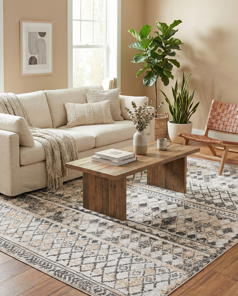 Dresden Elegance Collection Area Rug -  Zittau Rectangle Beige  lifestyle 21