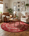 Georgetown Rugs Collection Area Rug - Dupont (Red) Round Red  lifestyle 70