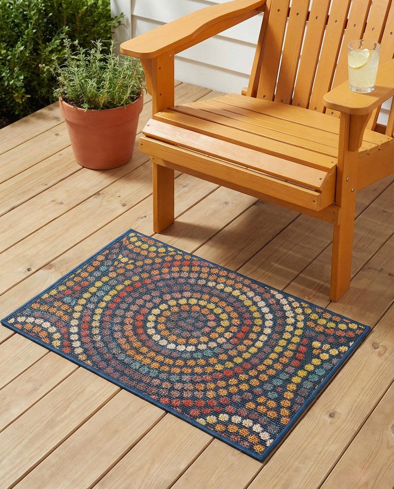 Coastal Terrace Collection Area Rug -  Lagoon Rectangle Multi  lifestyle 5