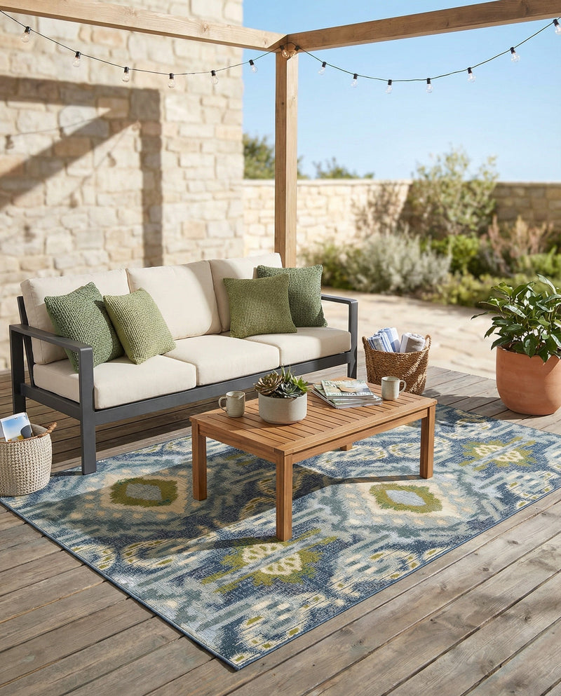 Urban Terrace Collection Area Rug -  Vista Rectangle Blue  lifestyle 24