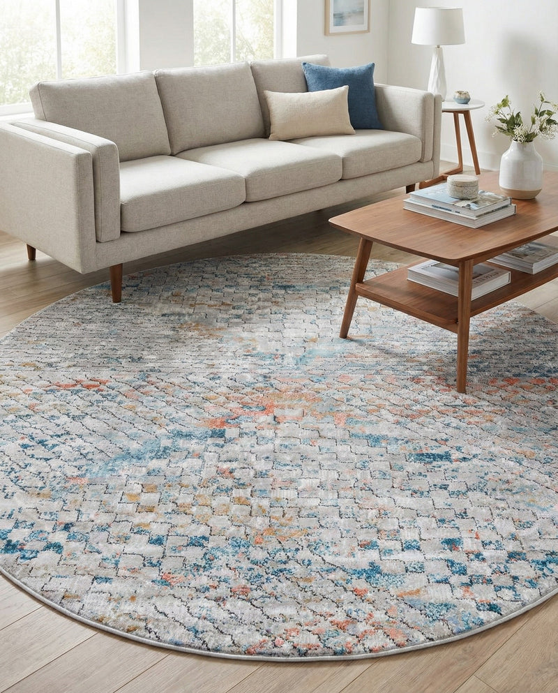Dresden Elegance Collection Area Rug -  Freiberg Round Multi  lifestyle 56
