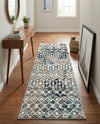Mediterranean Lattice Collection Area Rug - Santorini (Multi Gray Blue) Runner Multi Gray Blue  lifestyle 79