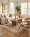 Woven Seaside Jute Collection Area Rug - Nantucket Rectangle Natural and White  lifestyle 10